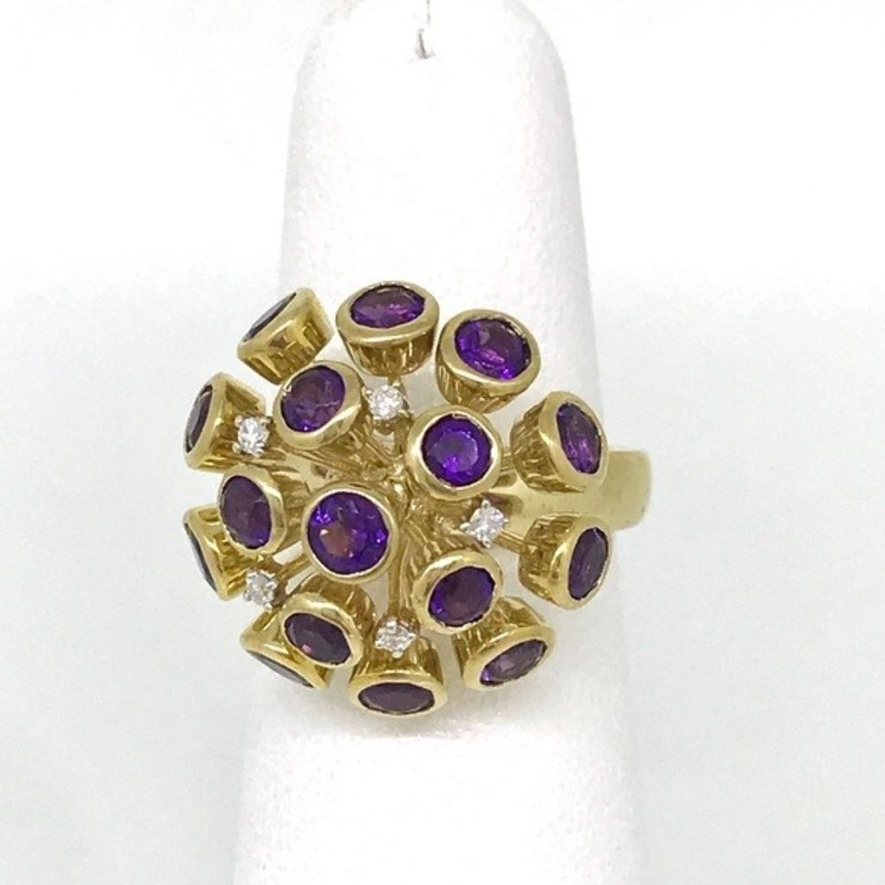 NWT amethyst and .15 ctw diamond ring in 10 kt YG